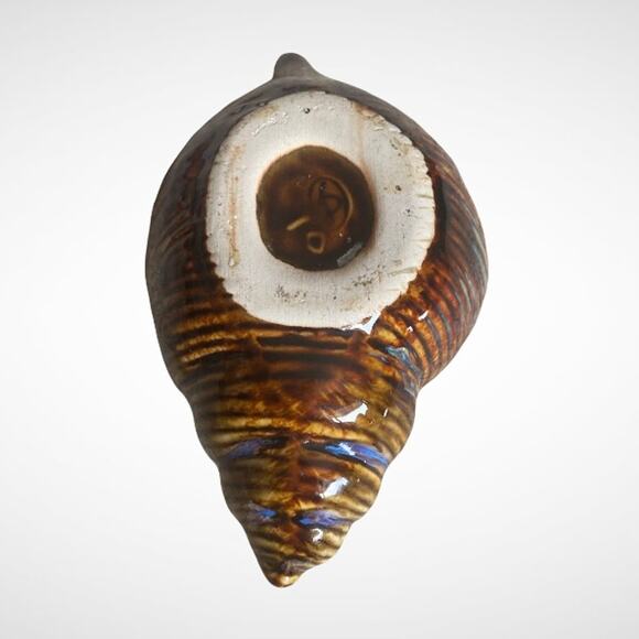 Artist Signed Conch Shell Seashell Nautical Art Pottery Planter - Picture 9 of 9